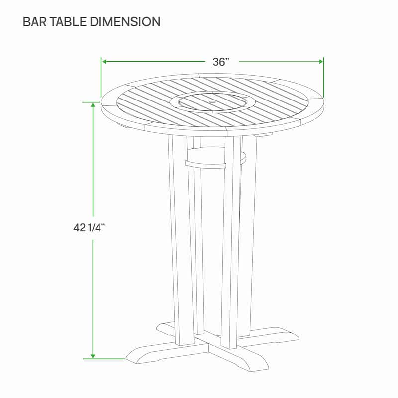 Cambridge Casual Paxton Teak 3-piece Bar-height Bistro Set