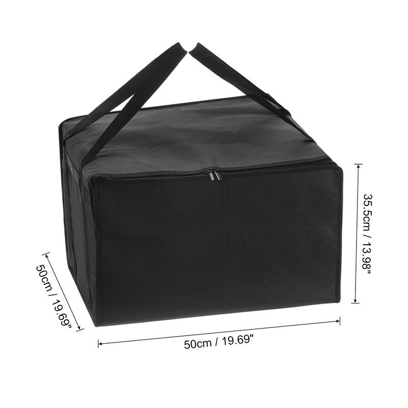 Insulated Pizza Bag, 1Pcs Non-woven Fabrics Grocery Bag, Food Carrier - Black - 20x20x14"