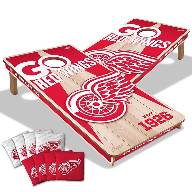 Detroit Red Wings NHL 2x4 Cornhole Board Set - Include LED Lights