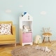 preview thumbnail 12 of 16, Kids Dollhouse Bookcase with Storage, 2-Tier Storage Display Organizer, Toddler Bookshelf with Collapsible Fabric Drawers