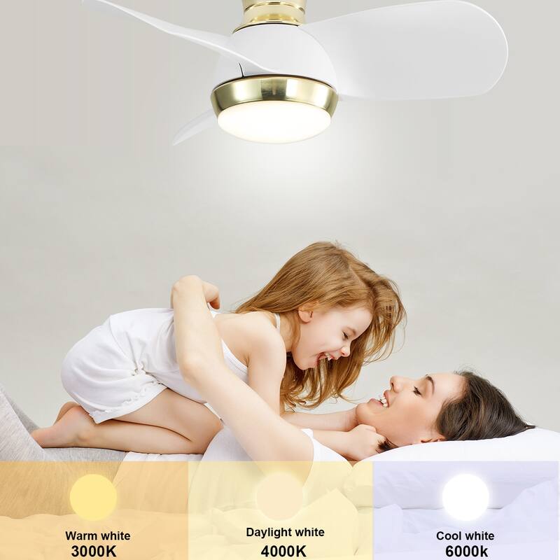 22"/23"/29" Flush Mount Ceiling Fan with Light and Remote Control for Small Room,Patio,Kitchen,Bedroom
