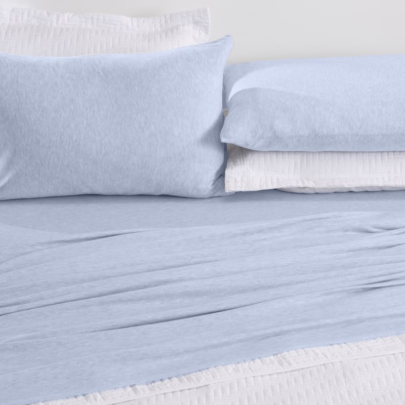 Premium Heathered Melange T-Shirt Jersey Knit Sheet Set