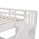 preview thumbnail 9 of 15, Stairway Full-Over-Full Bunk Bed with Drawer, Storage and Guard Rail for Bedroom, White
