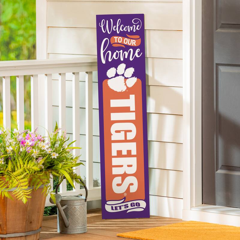 47" Double Sided Seasonal Porch Leaner, Clemson University - 47" x 11.25"