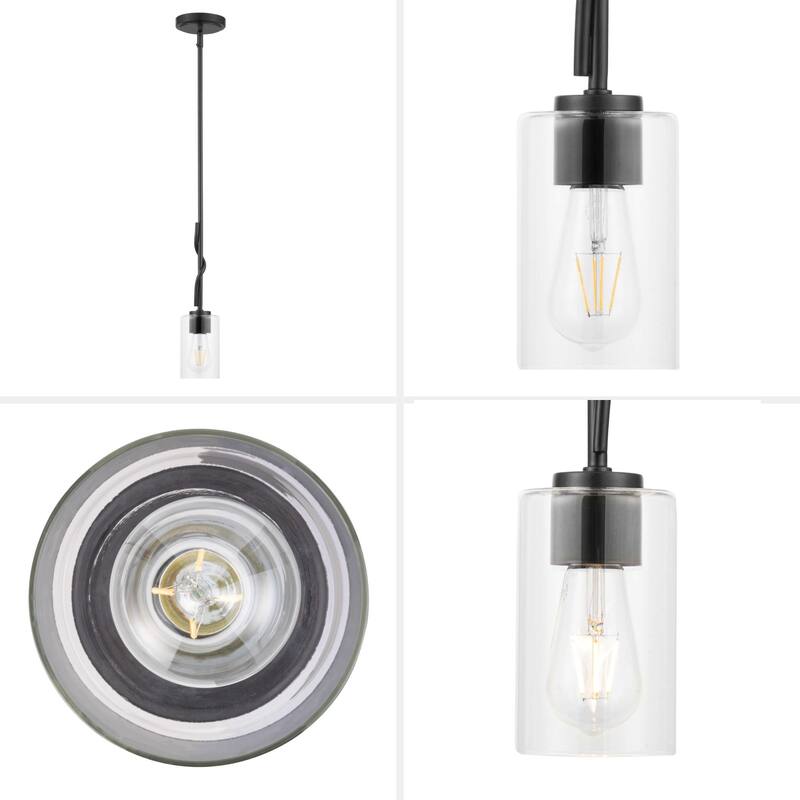 Prominence Home Lantier Mini Pendant Matte Black with Clear Glass