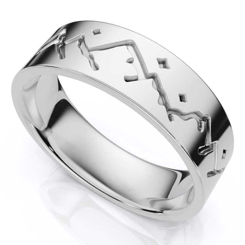 6mm Yellow Gold Ring Nature Inspired Men's Wedding Band