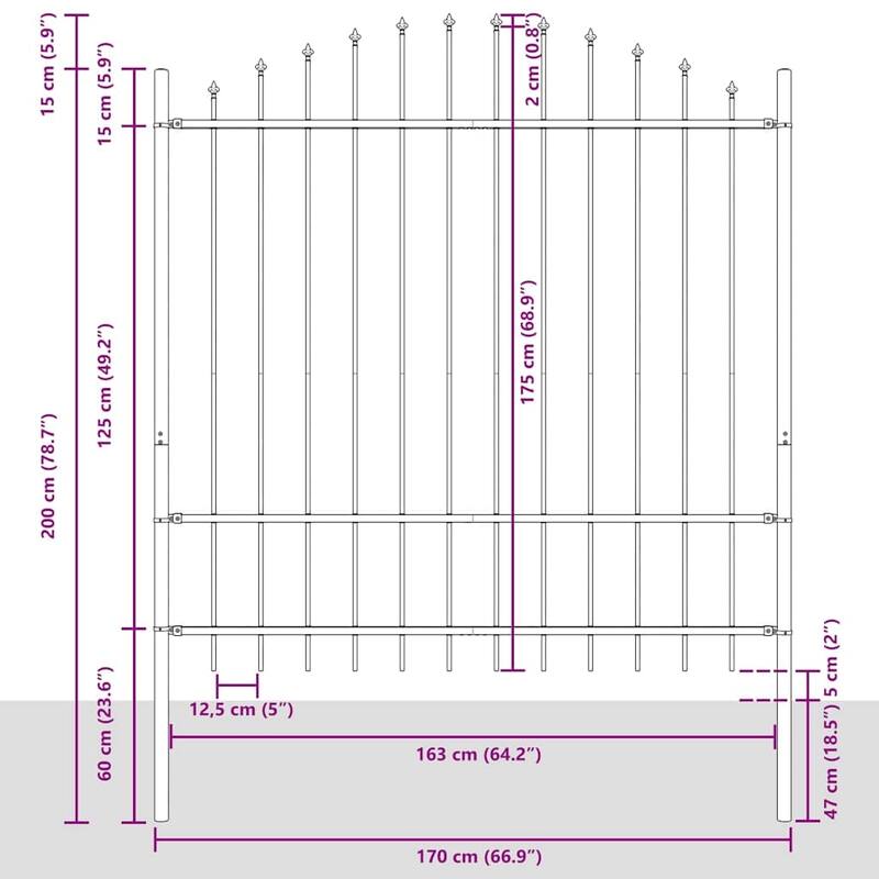 vidaXL Garden Fence Gray