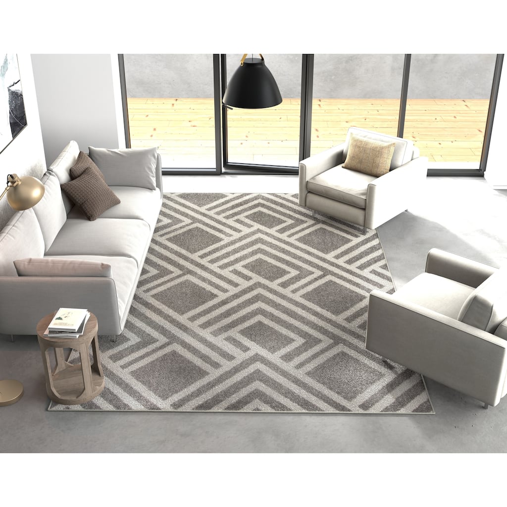 Domani Lesedi Modern Geometric Outdoor Area Rug