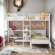 preview thumbnail 19 of 34, Luxury Full Over Twin Metal Bunk Bed with Built-in Desk, Shelves and Ladder, Large Storage Space, Sturdy and Durable White