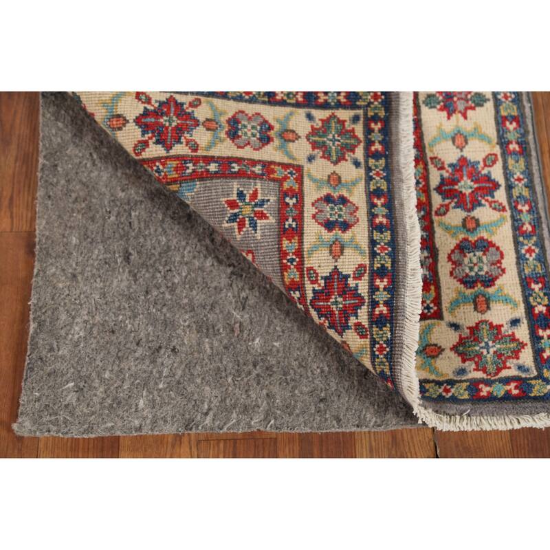 Gray Geometric Kazak Oriental Accent Rug Handmade Wool Carpet - 2'1"x 2'10"