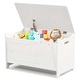 preview thumbnail 1 of 19, Costway Kids Toy Box withSafety Hinge Wood Storage Chest Flip-Top - See Details White