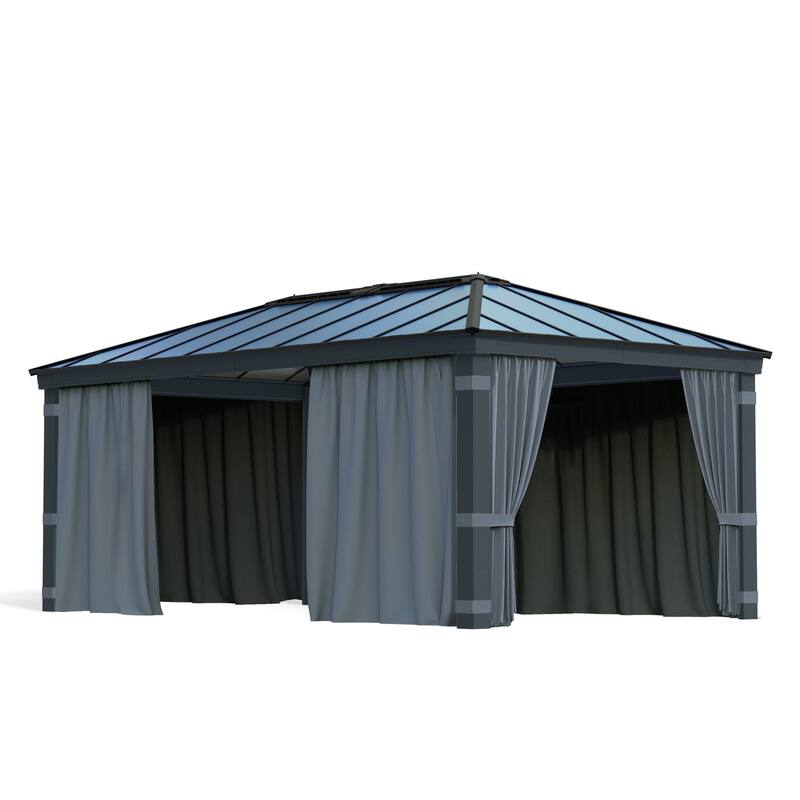 Curtain Set for Dallas 12 ft. Outdoor Gazebo - 12 ft. x 20 ft