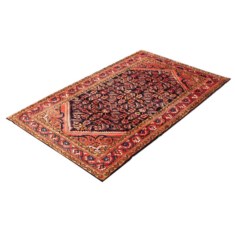 ECARPETGALLERY Hand-knotted Anatolian Vintage Navy Wool Rug - 5'0 x 8'5