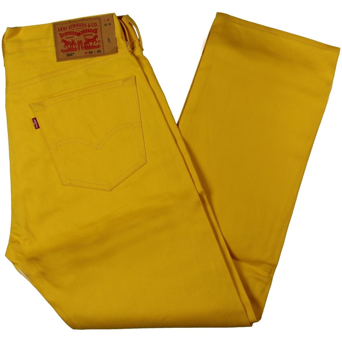 mens yellow levi jeans