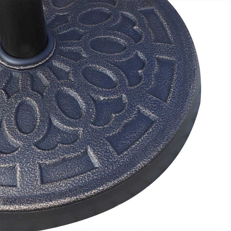 Outsunny 17" 26 lbs Round Resin Umbrella Base Stand with Beautiful Decorative Pattern & Easy Setup, for Φ1.5, Φ1.89 Pole