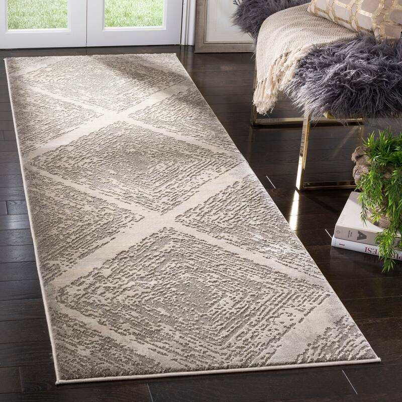 SAFAVIEH Meadow Crescenza Modern Abstract Rug - 2'7" x 8' Runner - Taupe