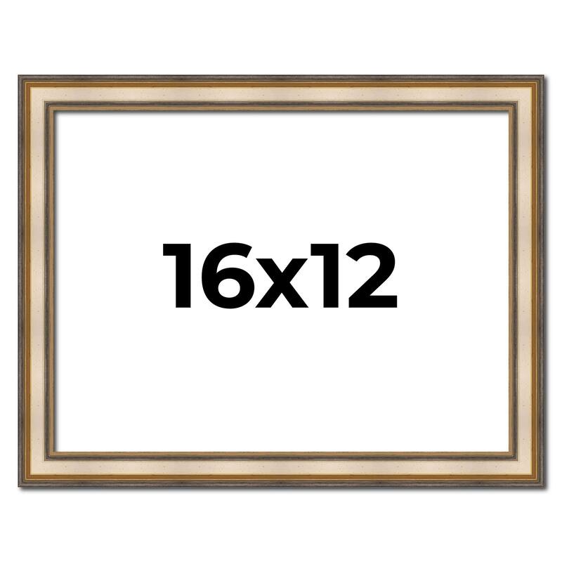 16x12 Frame Gold Solid Wood Shadow Box Width 1.5 Inches | Interior Frame Depth 2 3/8 Inches