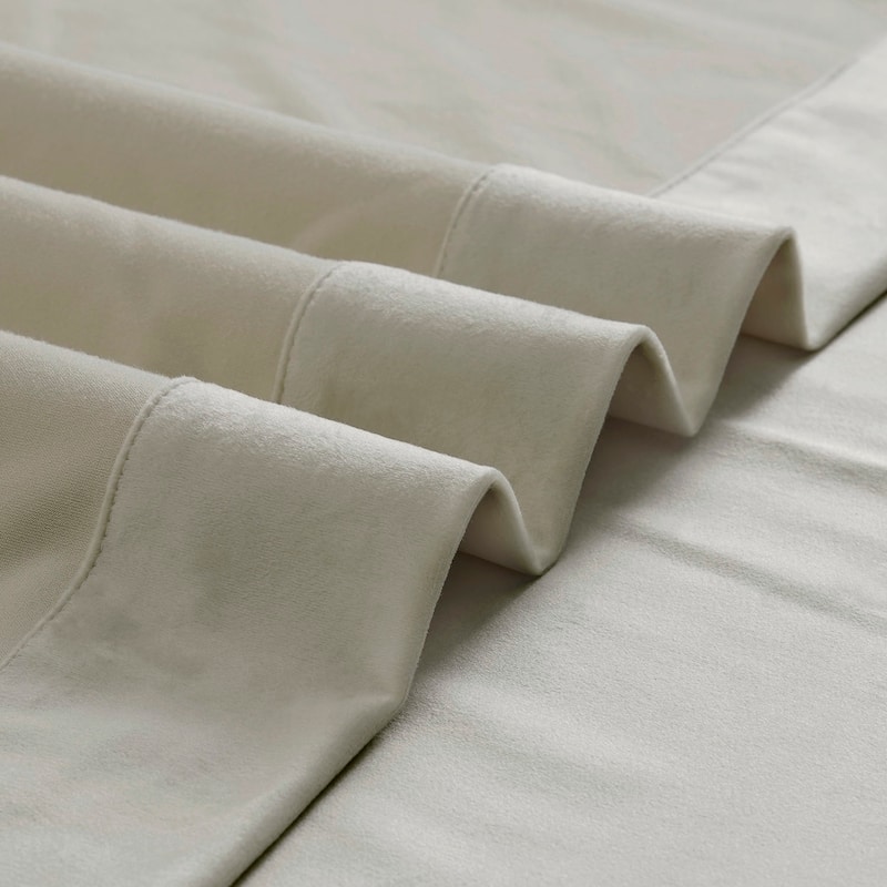 Exclusive Fabrics Basic Deluxe Velvet Curtains Pair - 2 Panels - Grommet Room Darkening Curtains