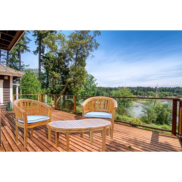 3 piece teak best sale bistro set with cushions