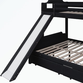 Twin over Full Size Bunk Bed with Two Drawers and Slide - Bed Bath ...