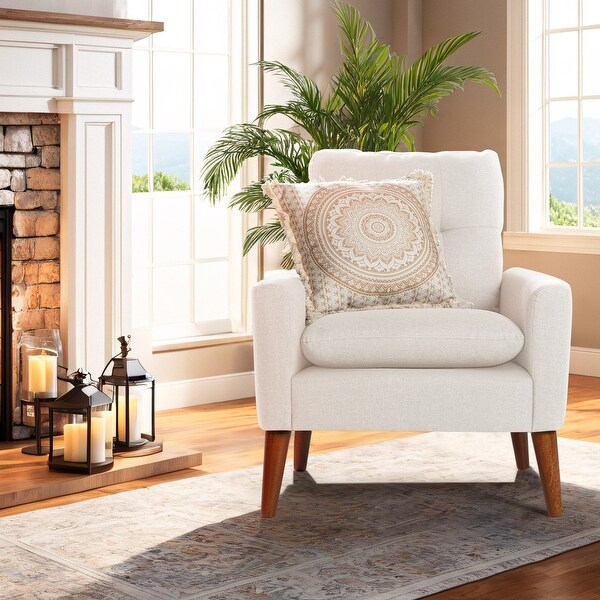 Homall Accent Chair Modern Fabric Upholstered Arm Chair Wood