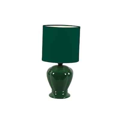 Ceramic Table Lamp With Shade 12.6" (Emerald)