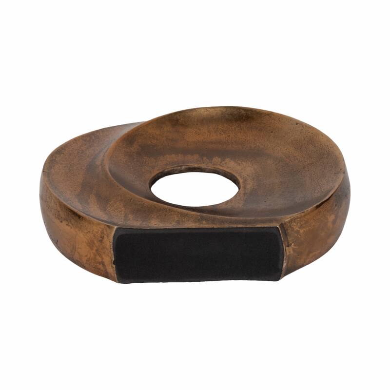 Sagebrook Home Belvine, Metal Cutout Vase, Bronze, Round, Solid Color