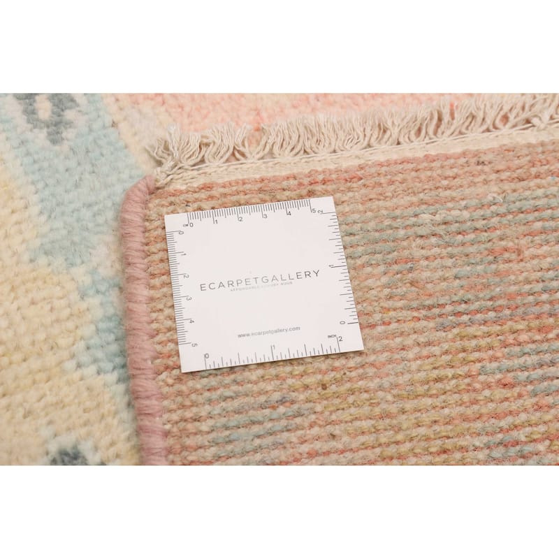ECARPETGALLERY Hand-knotted Modern Oushak Coral Wool Rug - 2'6 x 9'9