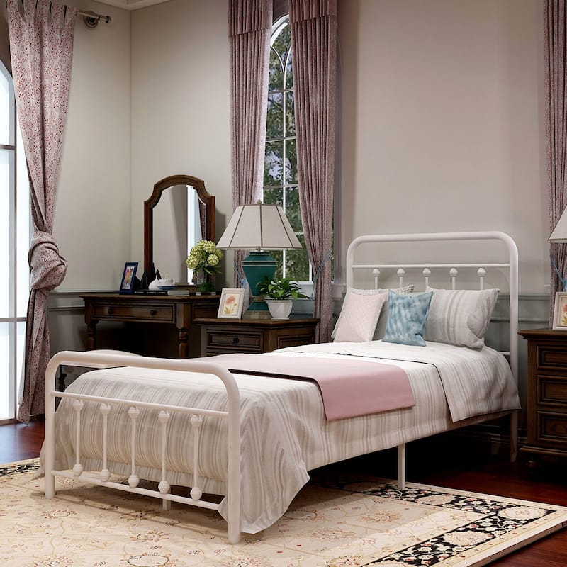 Goutwel Metal Bed Frame Victorian Vintage Style Headboard and Footboard