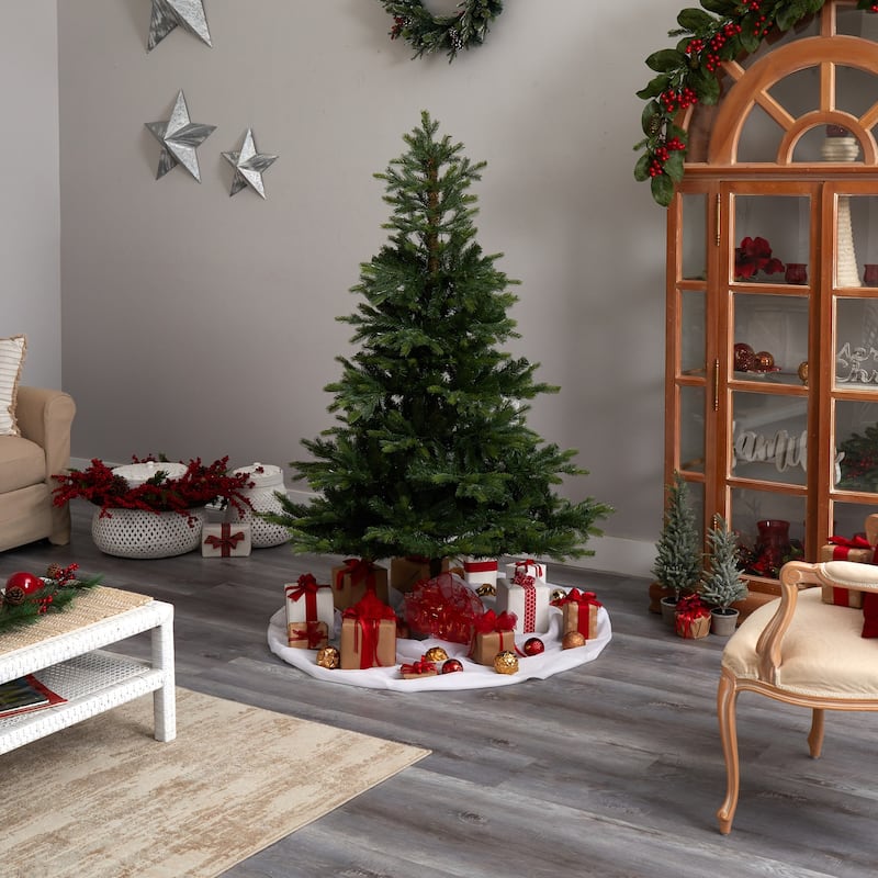 6ft. Spruce Artificial Christmas Tree with 350 Clear Lights & 631 Branches - Classic Seasonal Holiday X-Mas Tree