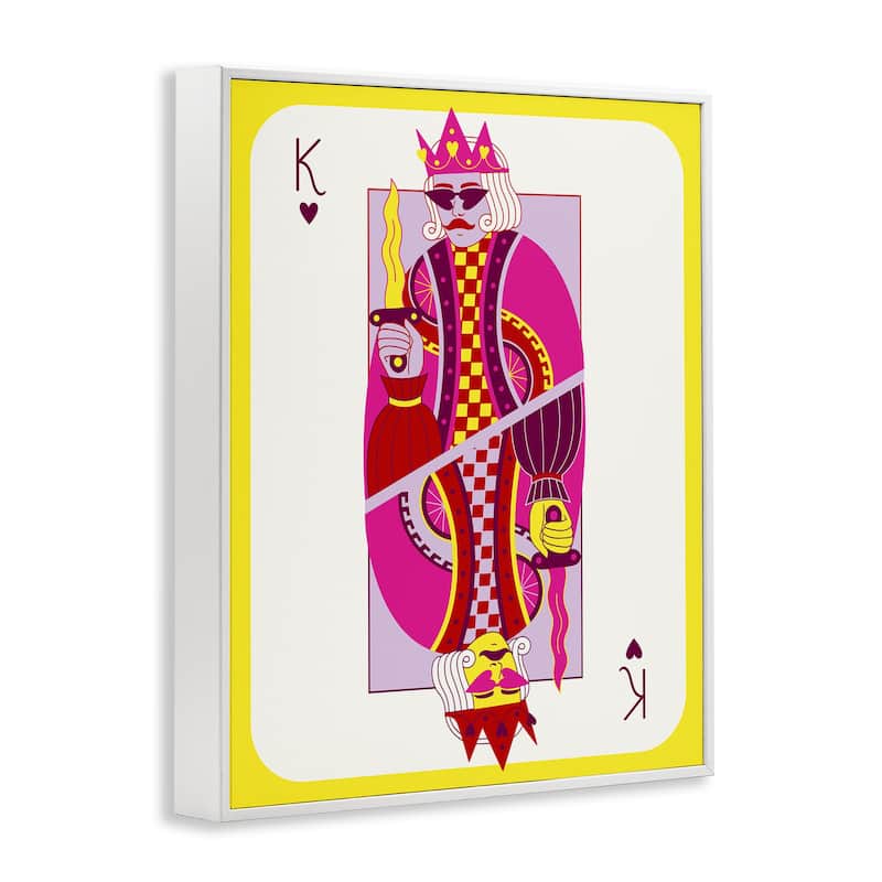 Stupell Bright Trendy King Card Framed Giclee Art Design By Grace Popp