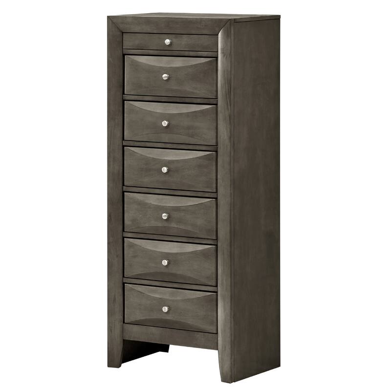 7-Drawer Wooden Lingerie Chest - 58" - Gray
