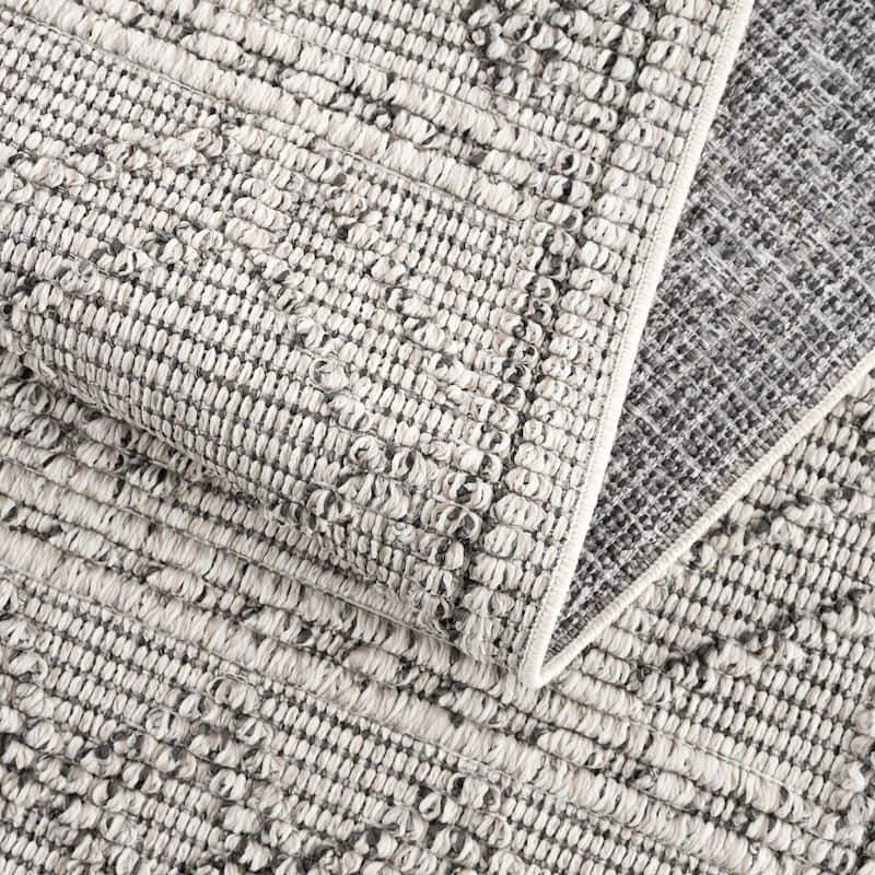 Hauteloom Butch Living Room, Bedroom Patio Outdoor Area Rug - Farmhouse - Taupe,Beige - 2' x 3'