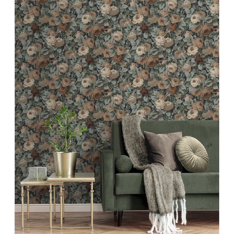 NextWall Rose Garden Peel and Stick Wallpaper