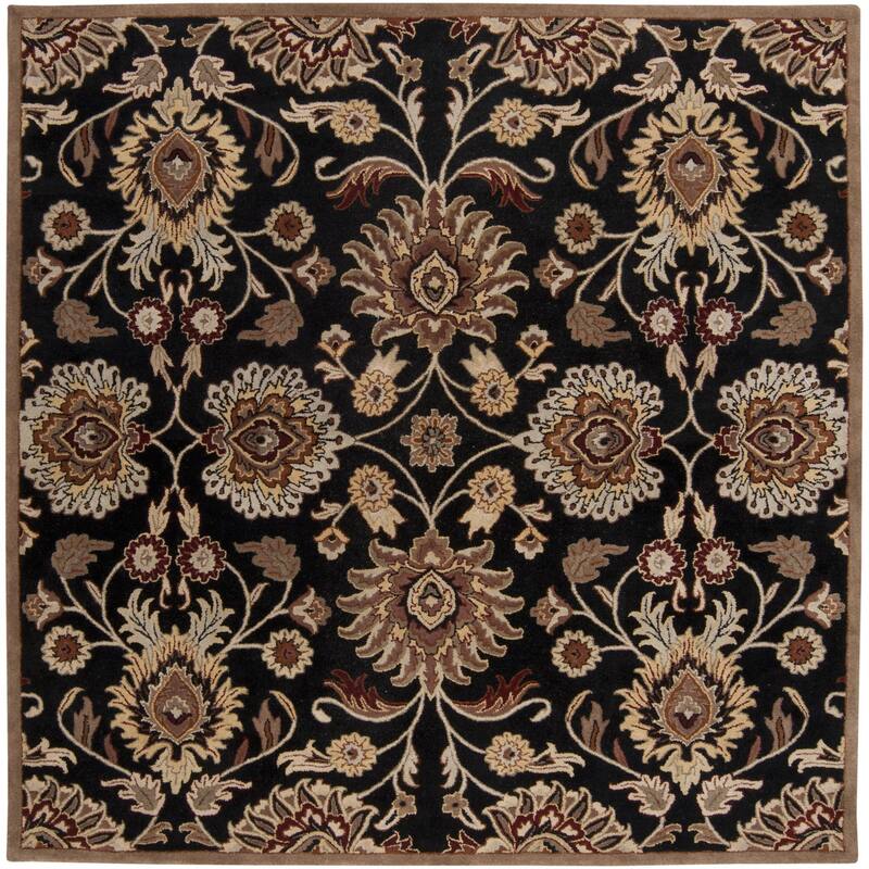 Livabliss Caesar Updated Traditional Paisley Hand Tufted Area Rug. - Black - 9'9" x 9'9" Square