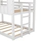 preview thumbnail 6 of 9, Low-Profile Twin Over Twin House Bunk Bed, Solid Pine Wood Kids Floor Bed Frame with Slide and Windows for Girls Boys, White