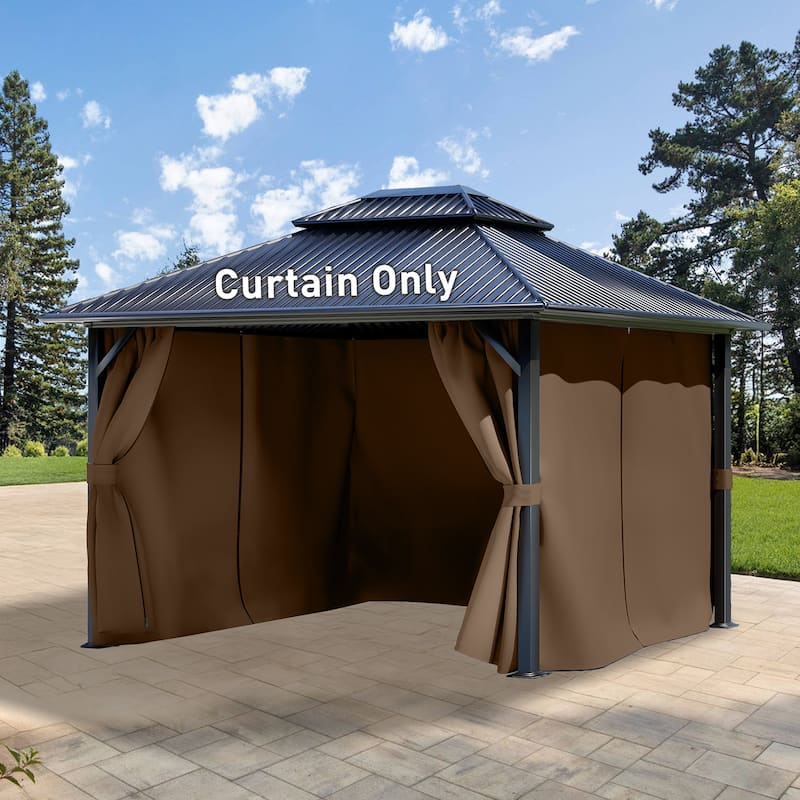 Aoodor 10' x 10' Gazebo Curtain Set，Curtain Only