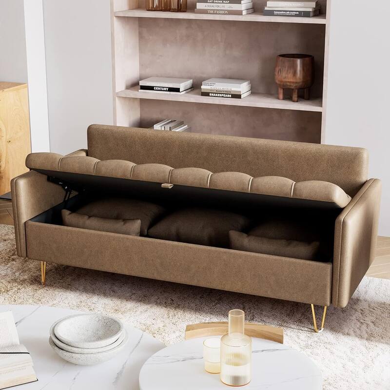 3-Seater Faux Leather Sofa
