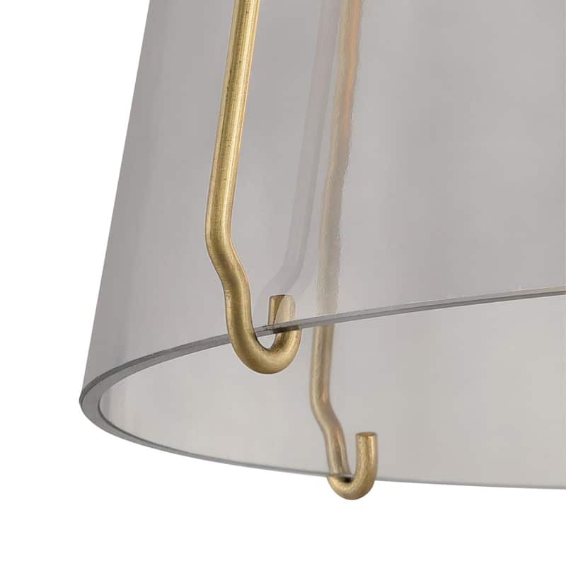 Westinghouse Lighting Hallein One Light Indoor Pendant, Champagne Brass Finish, Smoke Grey Glass - 1-Light