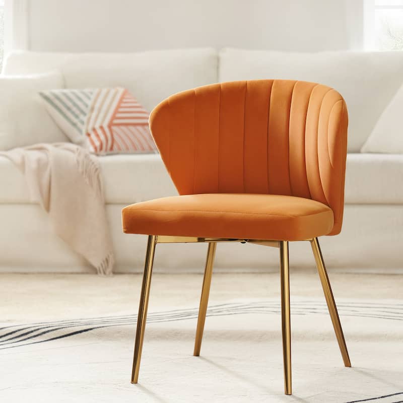 Aruna Accent Chair with Metal Legs 20''W X 19.5 ''D X 29''H by HULALA HOME