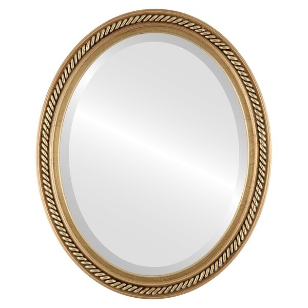 Santa Fe Framed Oval Mirror in Antique Gold Leaf. Opens flyout.