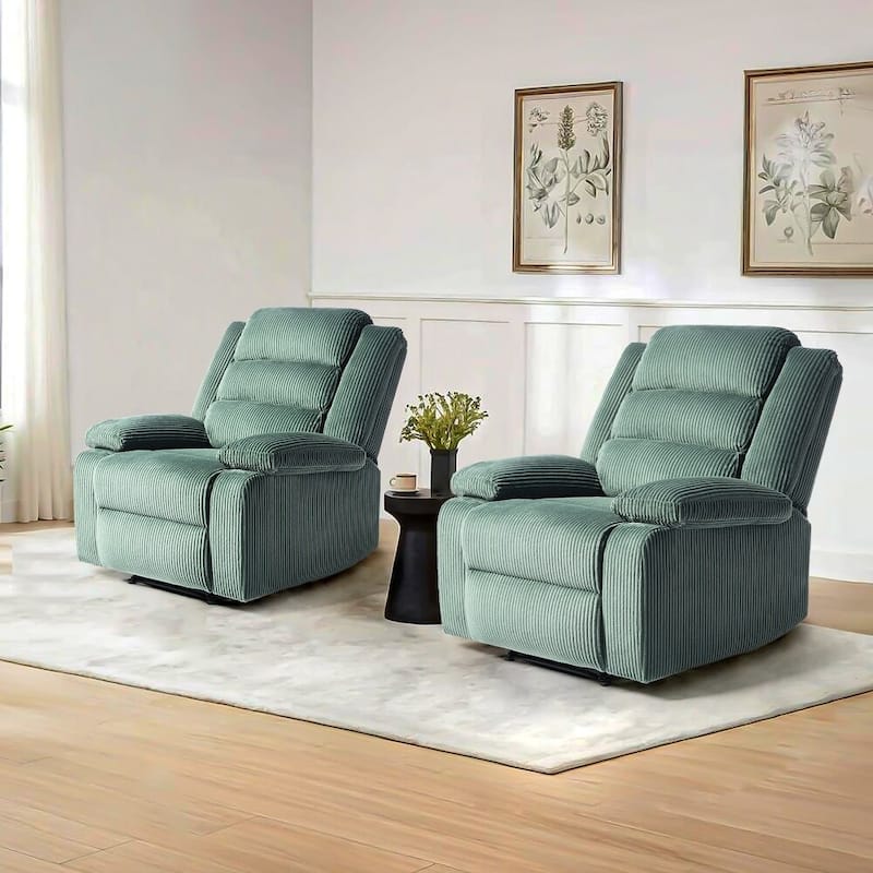 2 Set Classic and Traditional Manual Recliner Chair