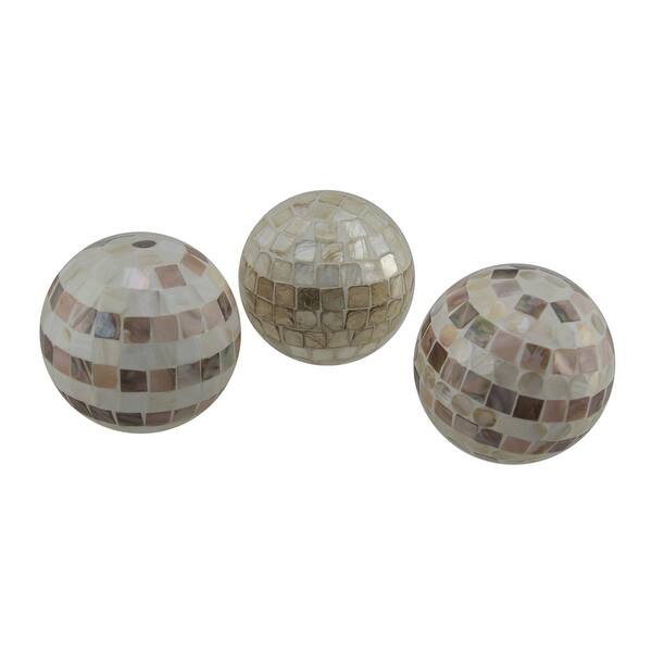Shop Mosaic Mother Of Pearl 3 Piece Ceramic Decorative Ball Set