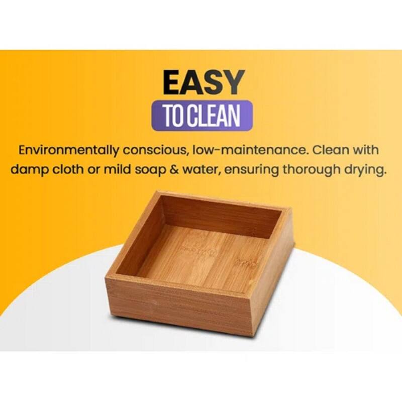 YBM Home Bamboo Kitchen Drawer Organizer Storage Box
