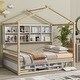 preview thumbnail 6 of 17, Full House Bed with Roof Frame and Under Bed Storage Unit