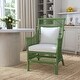 preview thumbnail 3 of 28, Rattan Slat Back Cushioned Arm Dining Accent Chair by East at Main - 24x25.5x39.25 Green