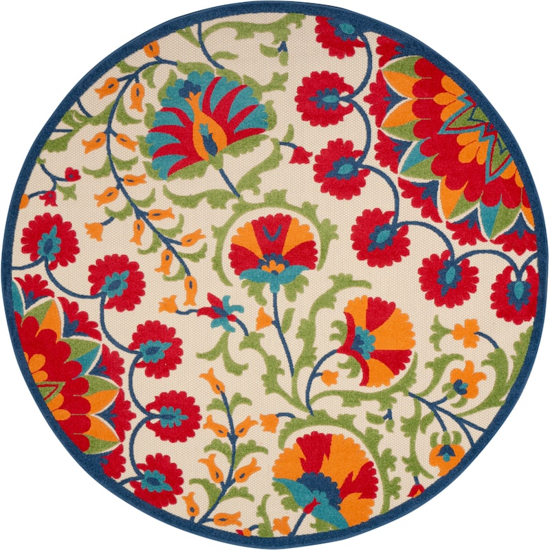 Nourison Aloha Modern Multicolor Floral Botanical Area Rug