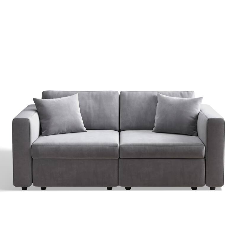 Pocassy Cloud Sectional Couch Upholstered Velvet Couches