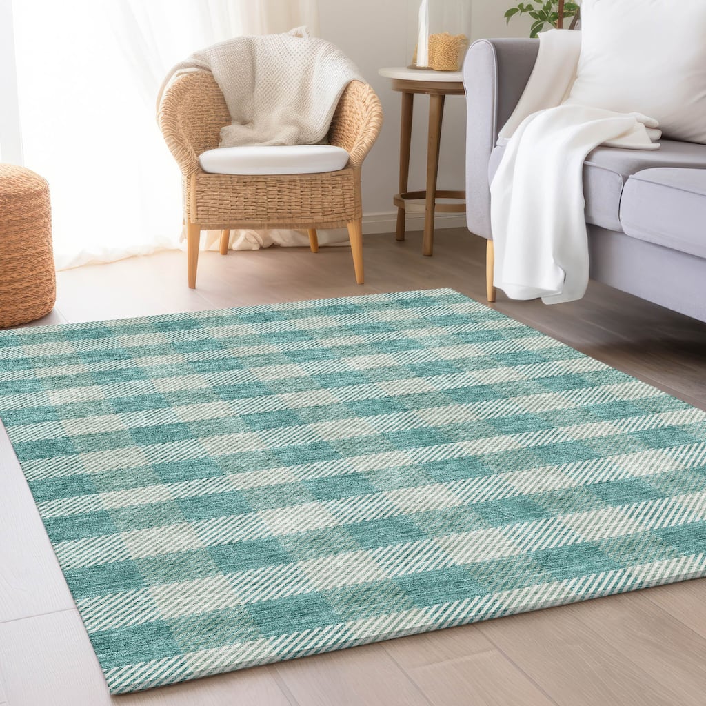 Premium Washable Super Soft Plaid Mayfield Rug