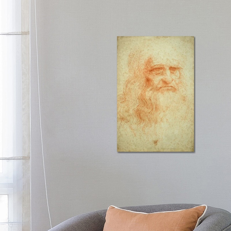 iCanvas "Self Portrait, c.1515-16 (Musei Reali Torino)" by Leonardo da Vinci Canvas Print - 26x18x1.5